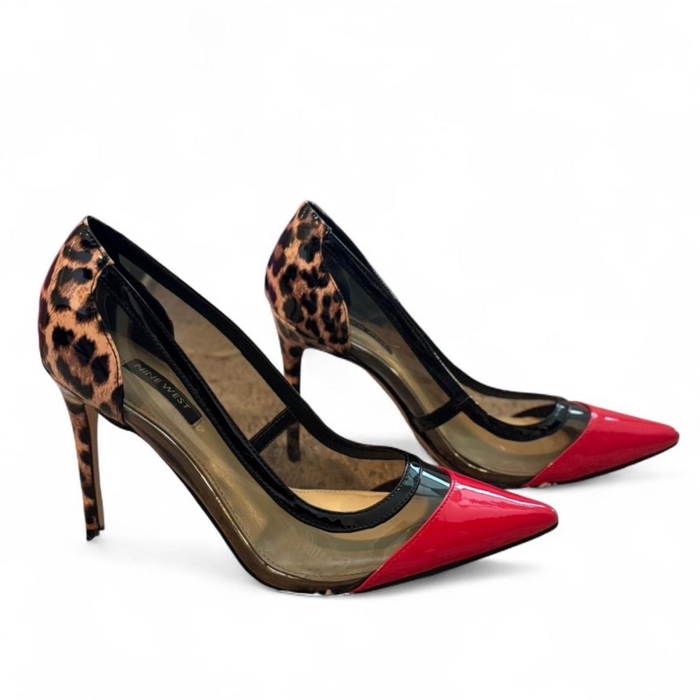 Nine West Leopard and Red Heels